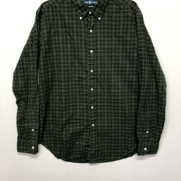 Vintage Ralph Lauren Men Long Sleeve Classic Button Shirt Top Size Large B235 11 - Picture 11 of 14